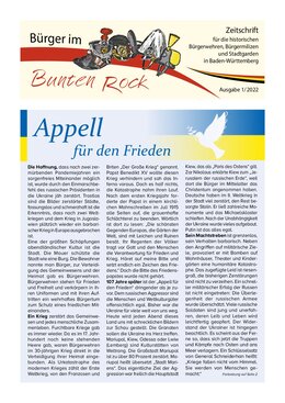 Titelbild Bürger im Bunten Rock 1/2022
